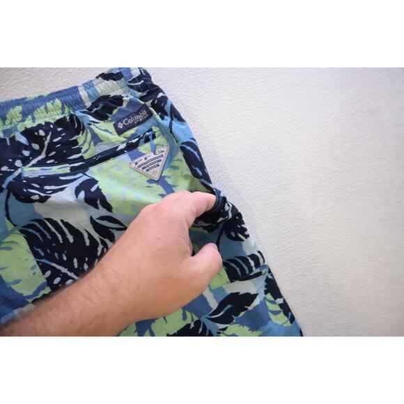 Columbia PFG Swim Trunks Omni-Shade Fishing Shorts Floral 6" INS Mens Sz Medium - Picture 7 of 8